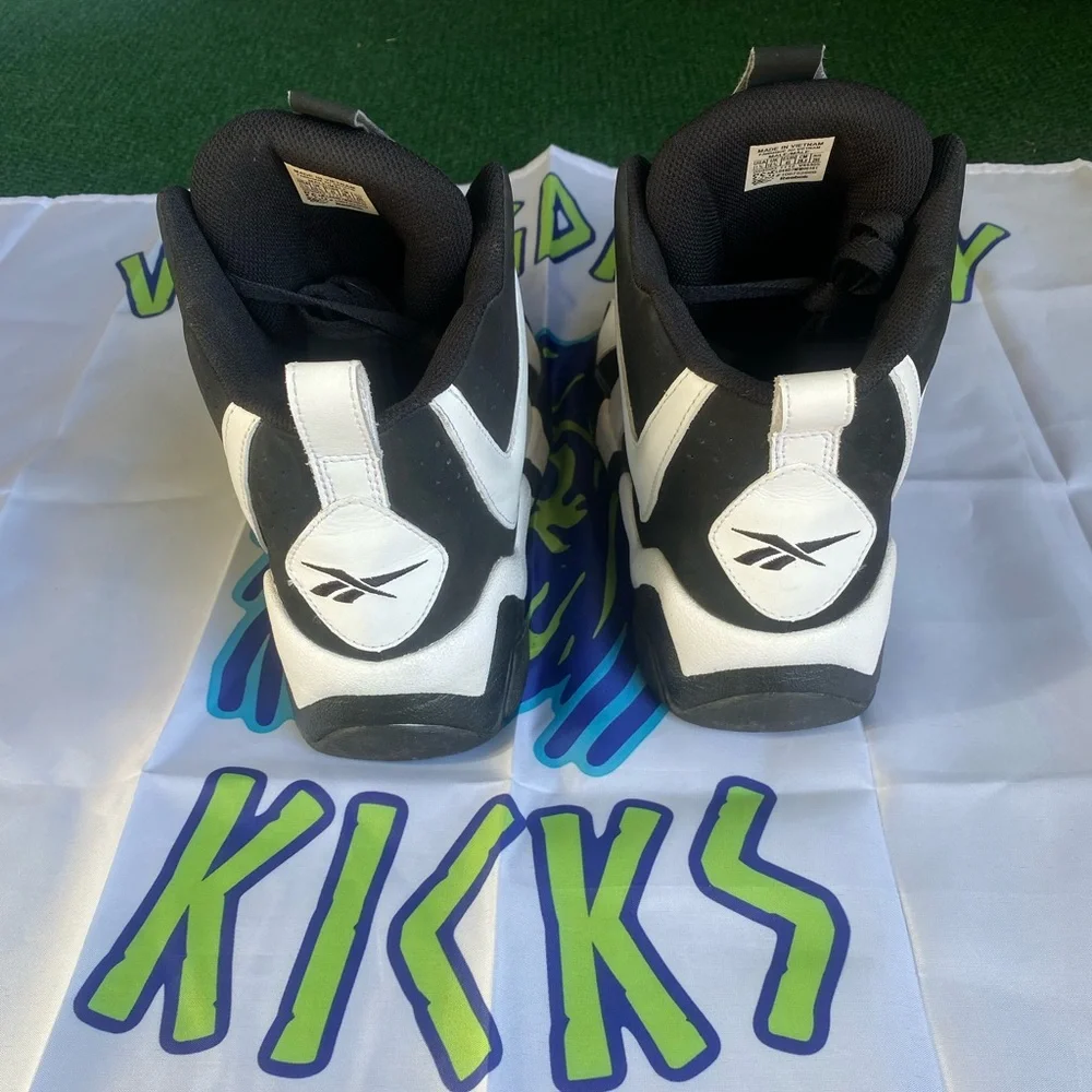 Reebok Kamikaze II (Shawn Kemp) Black and White Sneakers Size 11.5 - Picture 7 of 10
